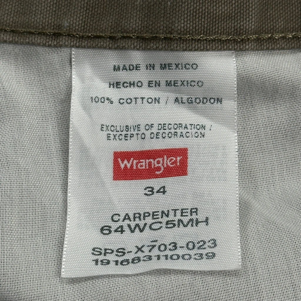 Wrangler Carpenter Shorts - 33W 10L Green Cotton - Image 6