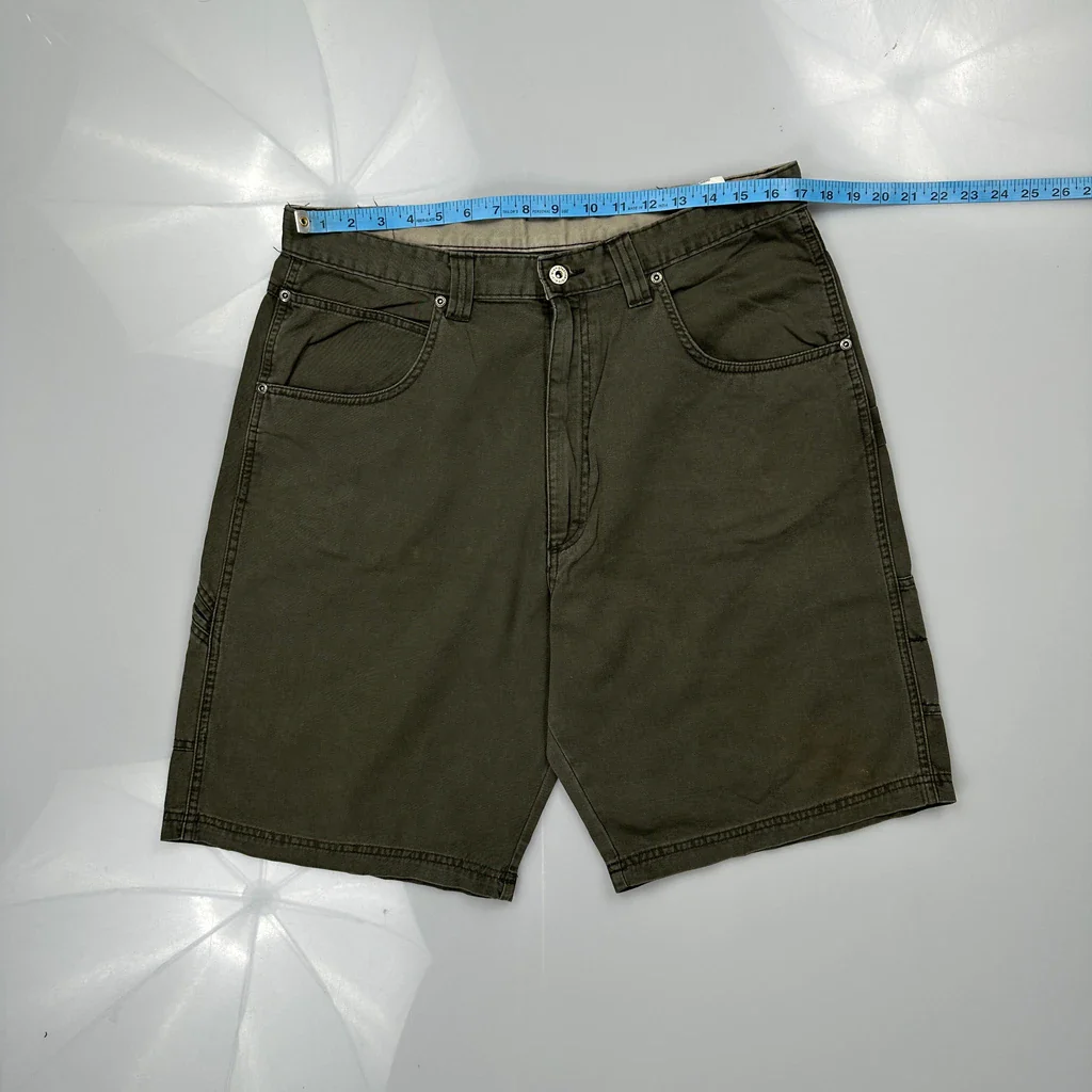 Wrangler Carpenter Shorts - 34W 10L Green Cotton - Image 3