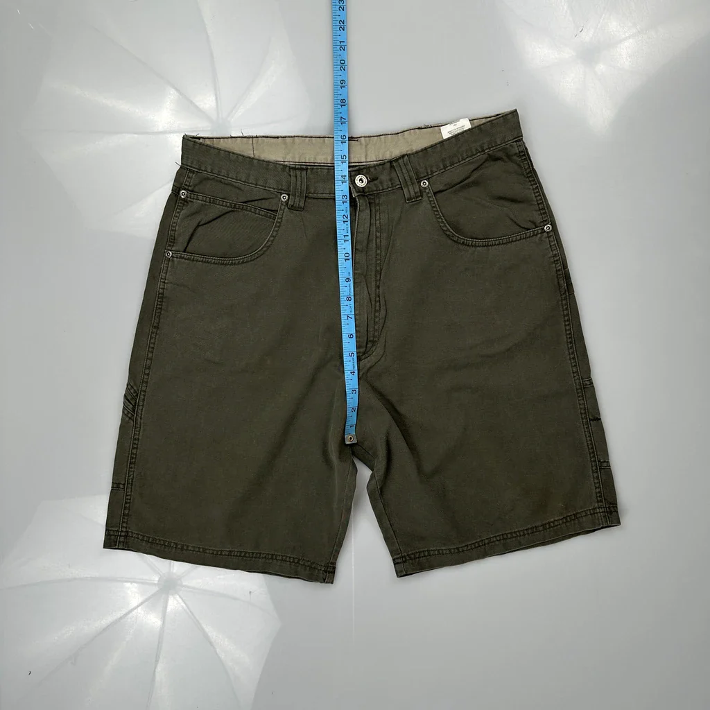 Wrangler Carpenter Shorts - 34W 10L Green Cotton - Image 4