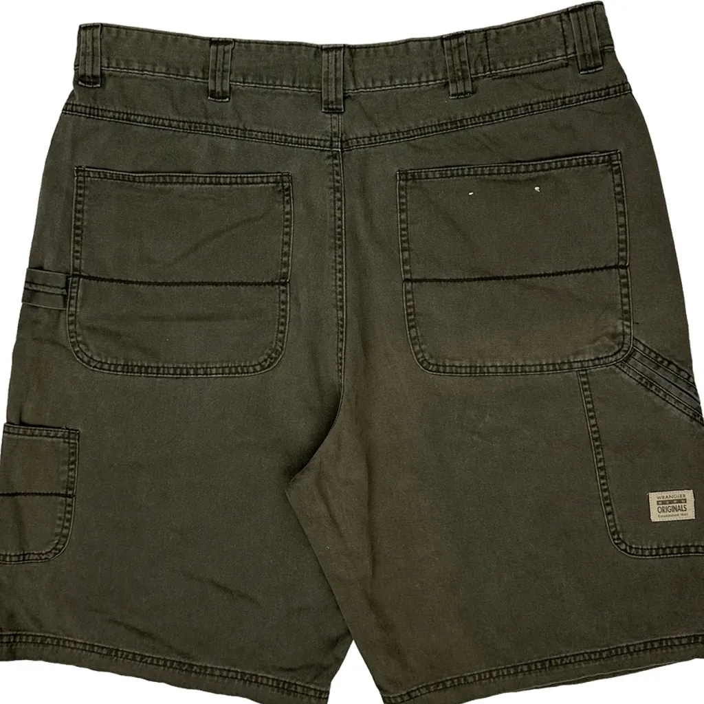 Wrangler Cargo Carpenter Shorts - 38W 10L Green Cotton - Image 8