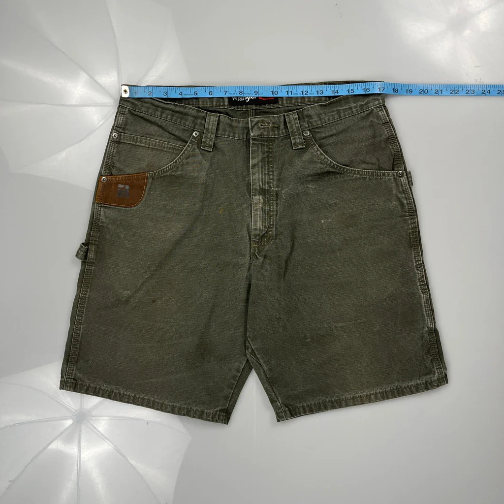 Wrangler Carpenter Shorts - 34W 10L Grey Cotton - Image 3