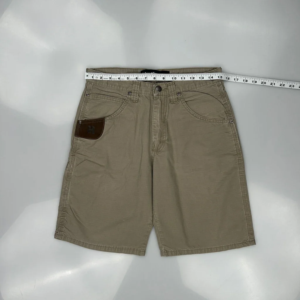Wrangler Carpenter Shorts - 30W 11L Khaki Cotton - Image 3