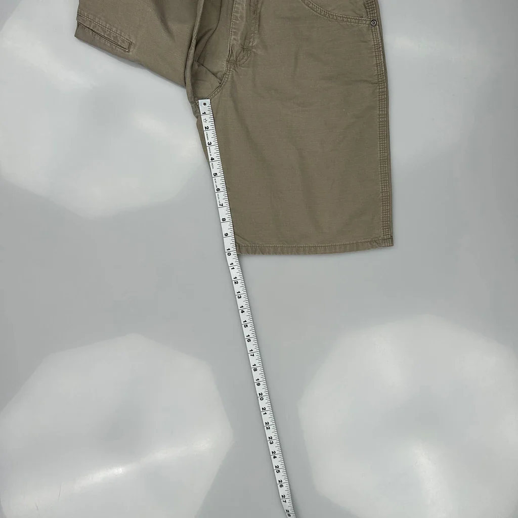 Wrangler Carpenter Shorts - 30W 11L Khaki Cotton - Image 5