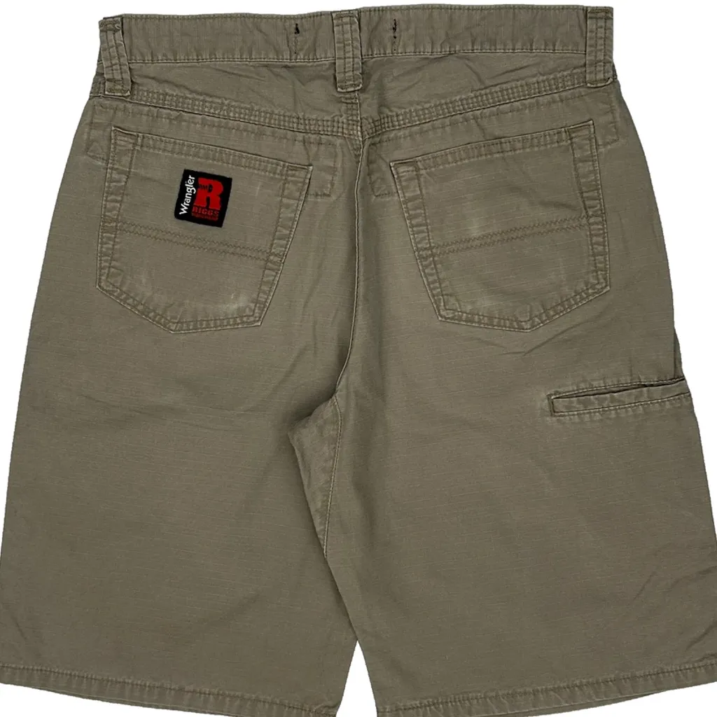 Wrangler Carpenter Shorts - 30W 11L Khaki Cotton - Image 9