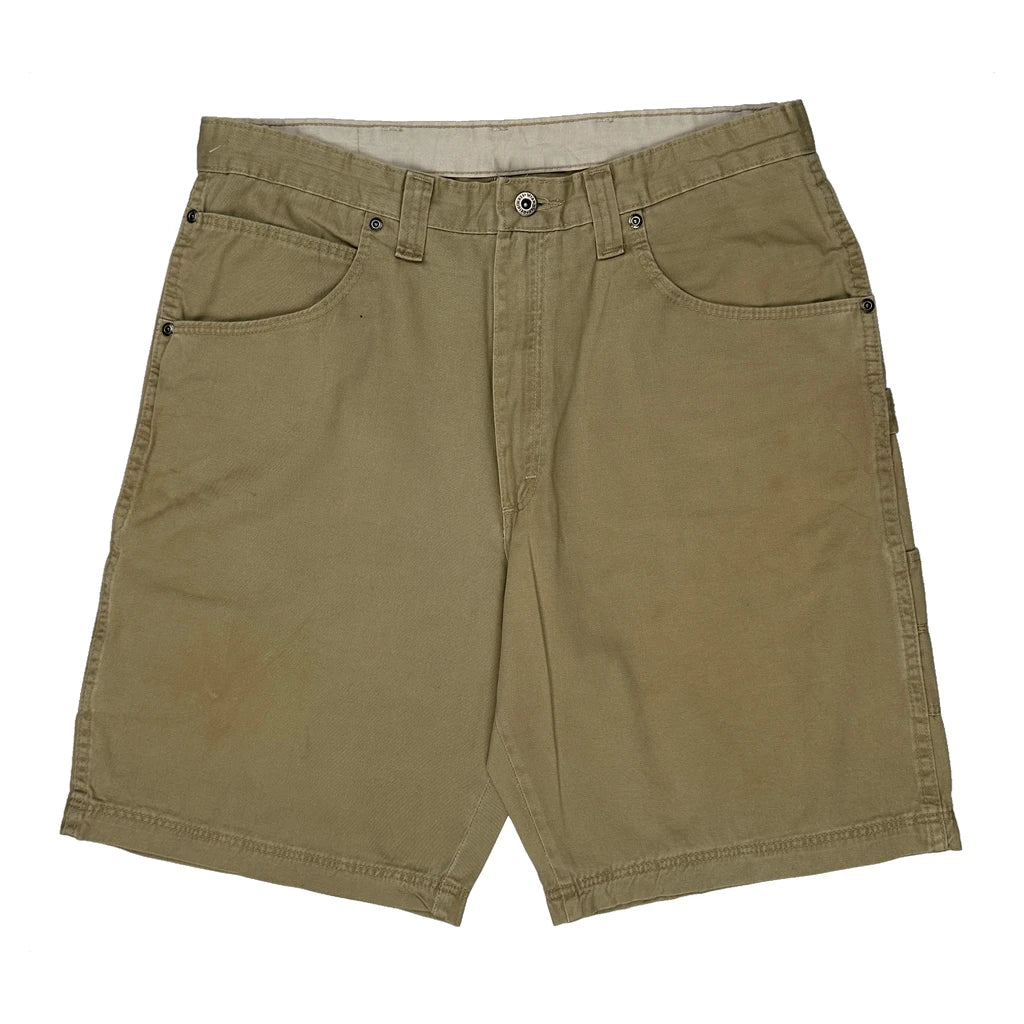 Wrangler Carpenter Shorts - 34W 10L Khaki Cotton - Image 2