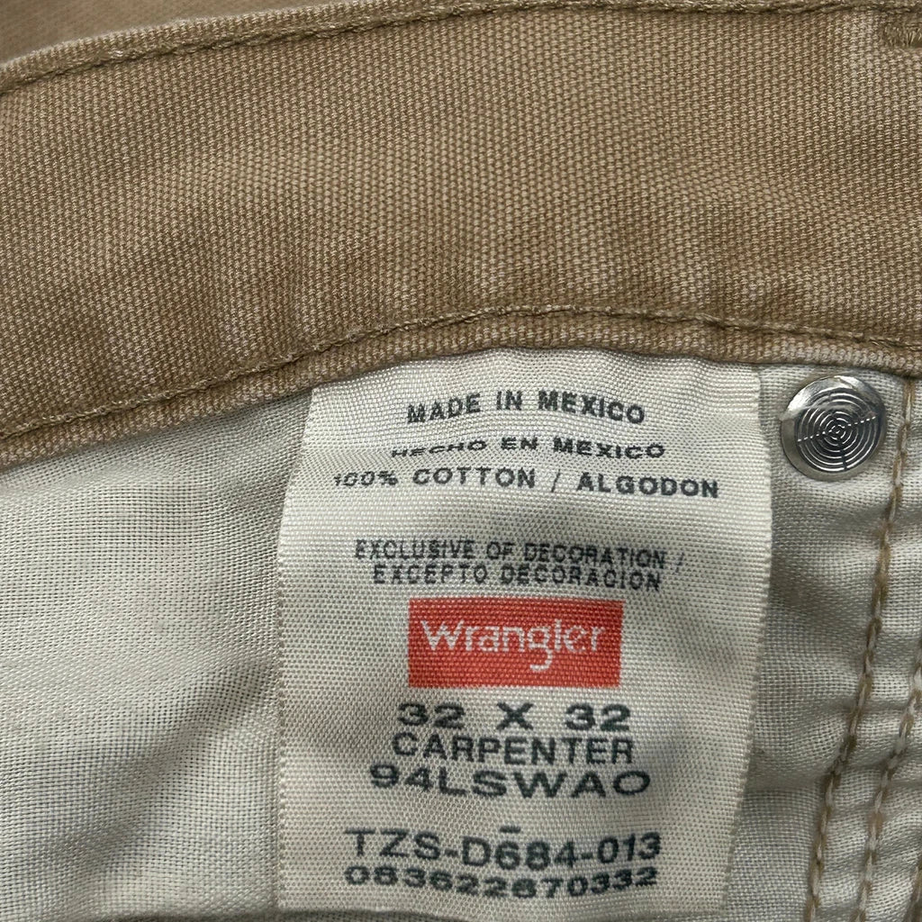 Wrangler Carpenter Trousers - 32W 31L Beige Cotton - Image 6