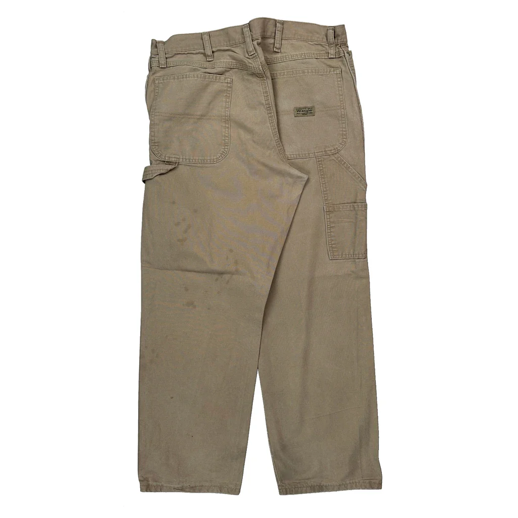 Wrangler Carpenter Trousers - 33W 30L Beige Cotton