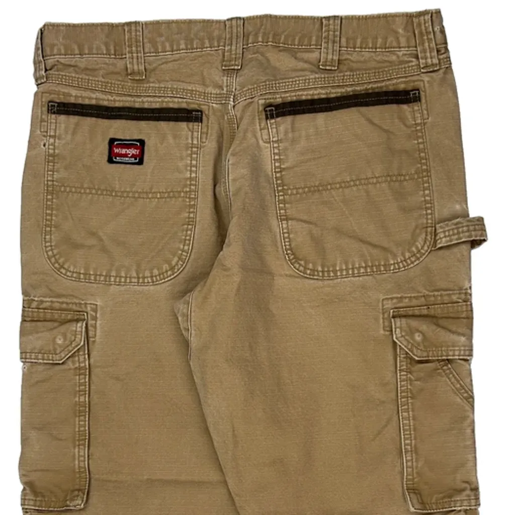 Wrangler Carpenter Trousers - 36W 29L Beige Cotton - Image 7