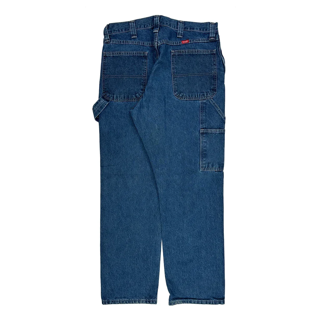 Wrangler Carpenter Trousers - 35W 32L Blue Cotton Blend
