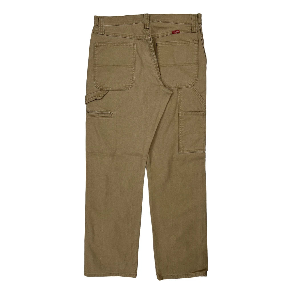 Wrangler Carpenter Trousers - 32W 32L Brown Cotton Blend