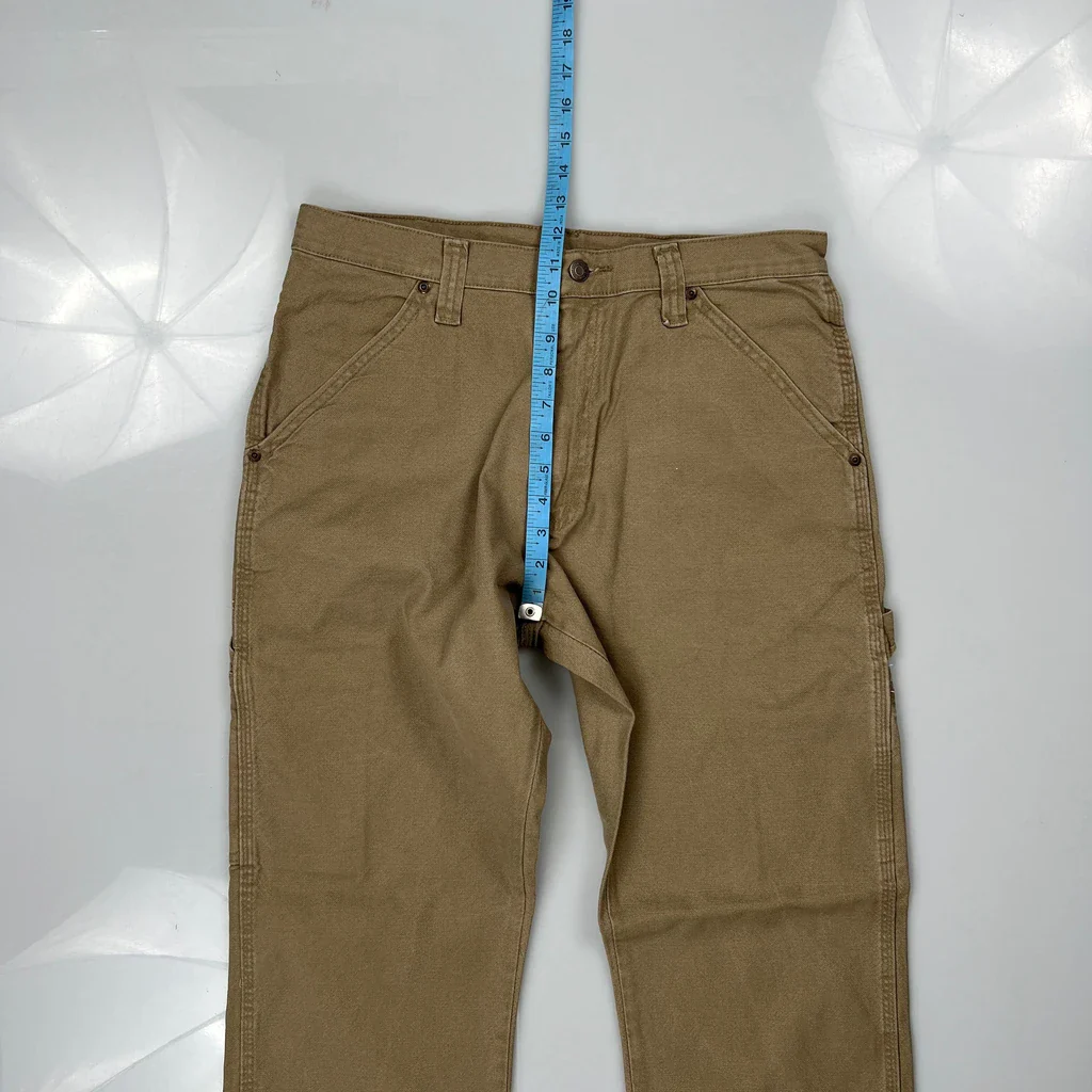 Wrangler Carpenter Trousers - 32W 32L Brown Cotton Blend - Image 4