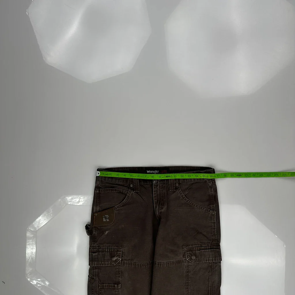 Wrangler Carpenter Trousers - 32W 30L Brown Cotton - Image 3