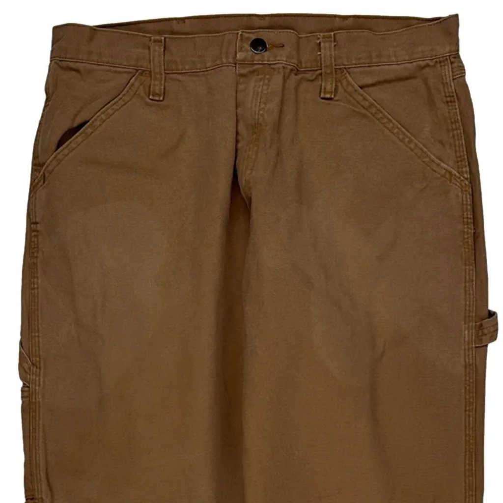 Wrangler Carpenter Trousers - 32W 29L Brown Cotton - Image 10