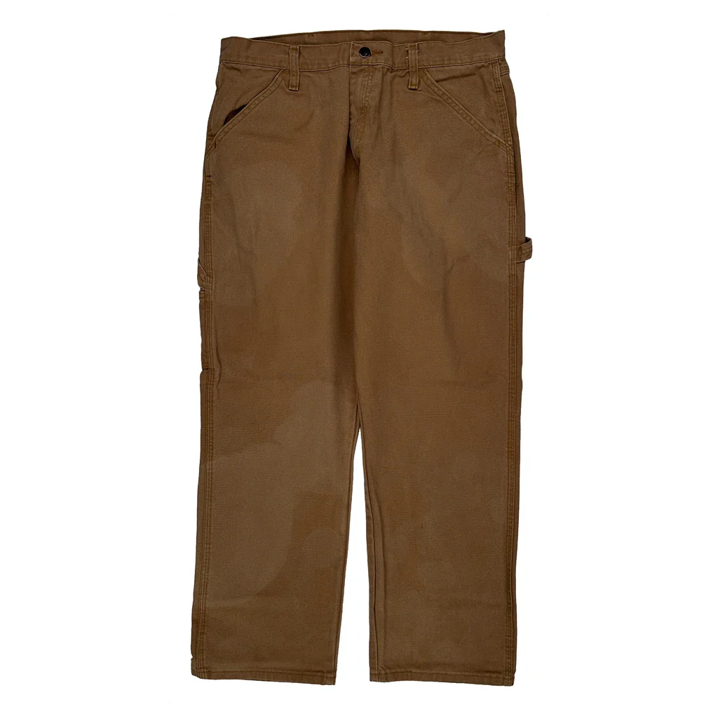 Wrangler Carpenter Trousers - 32W 29L Brown Cotton - Image 2