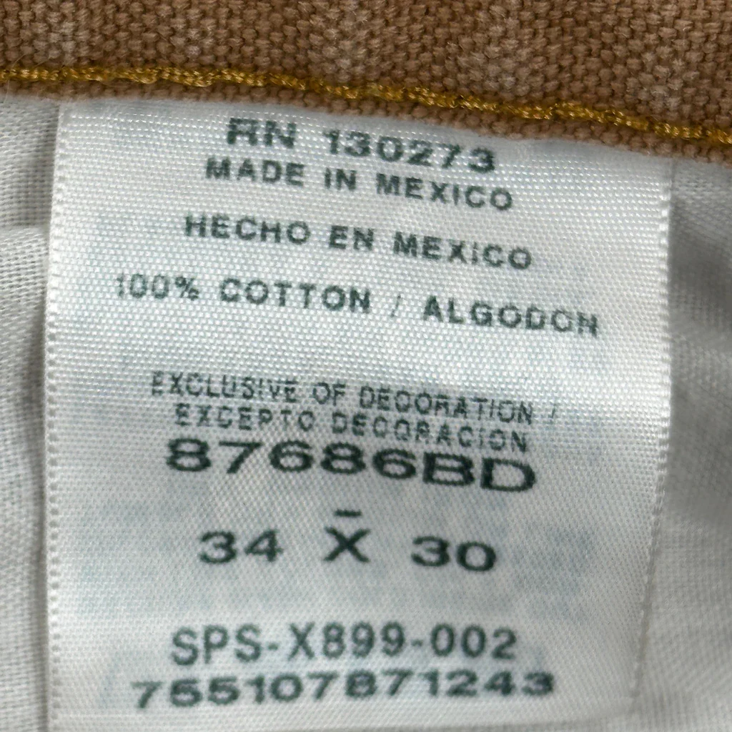 Wrangler Carpenter Trousers - 32W 29L Brown Cotton - Image 6