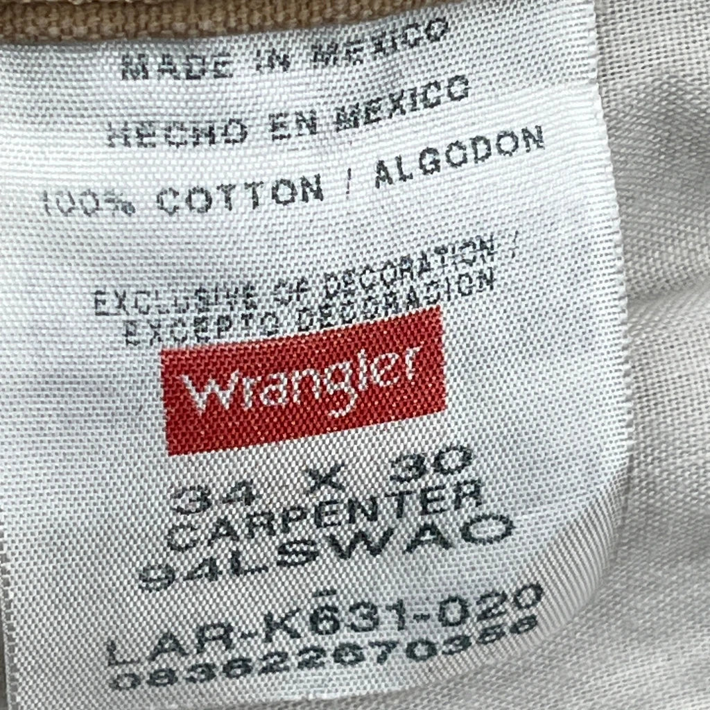 Wrangler Carpenter Trousers - 34W 29L Brown Cotton - Image 6