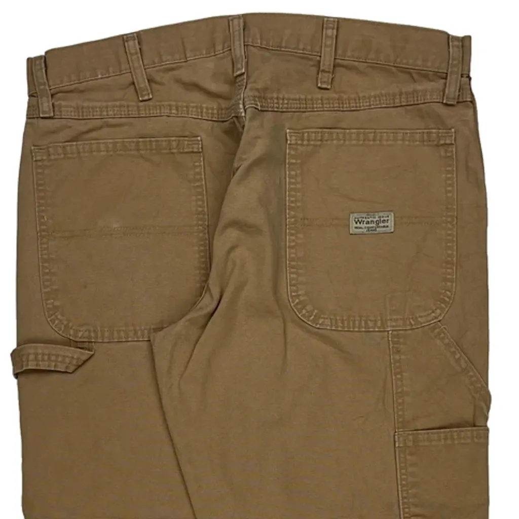 Wrangler Carpenter Trousers - 34W 29L Brown Cotton - Image 8