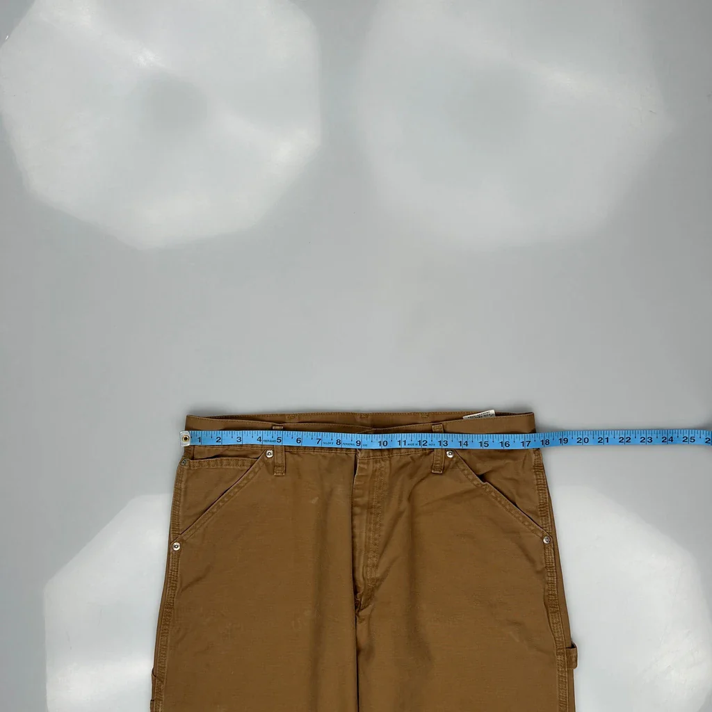 Wrangler Carpenter Trousers - 34W 32L Brown Cotton Blend - Image 3