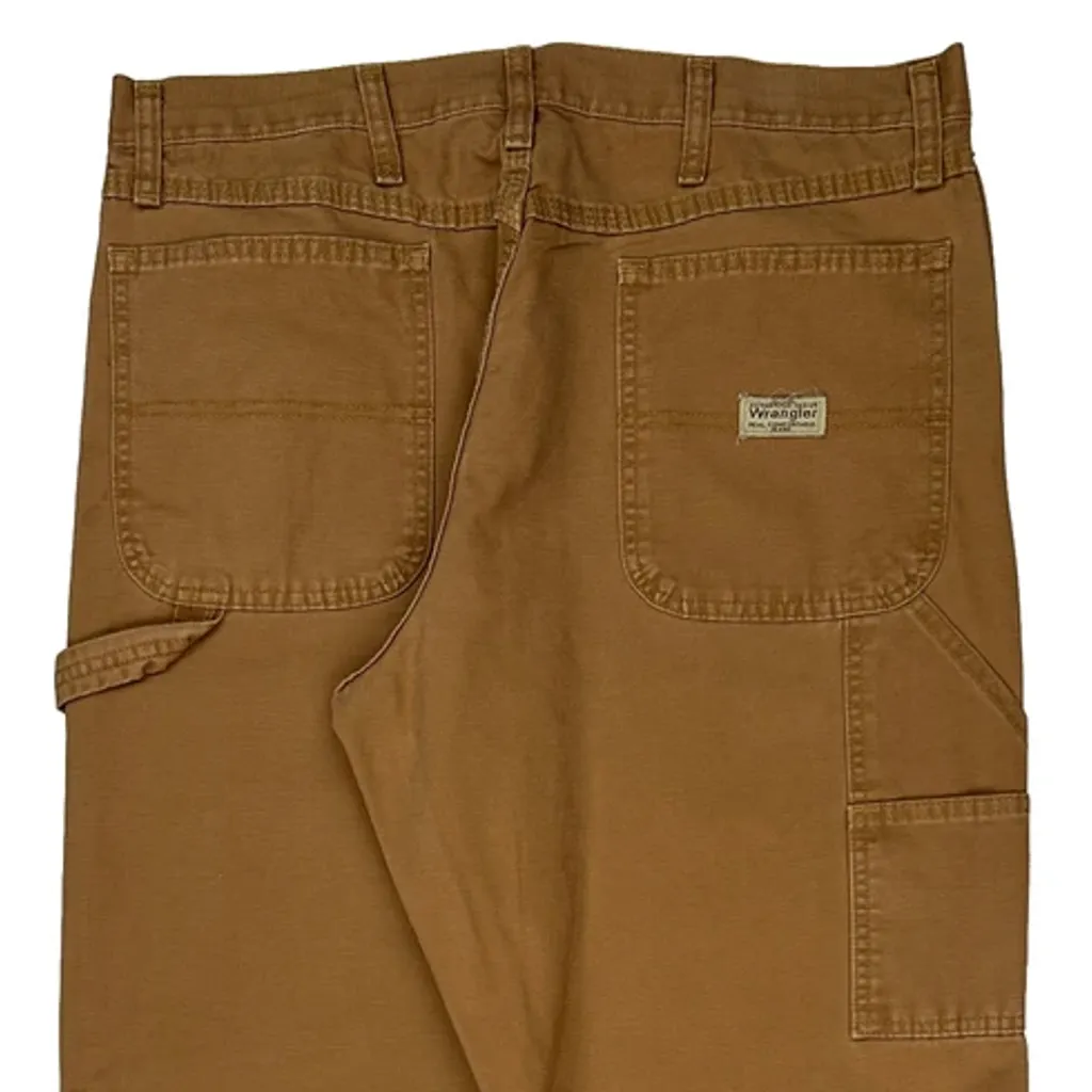 Wrangler Carpenter Trousers - 34W 32L Brown Cotton Blend - Image 8