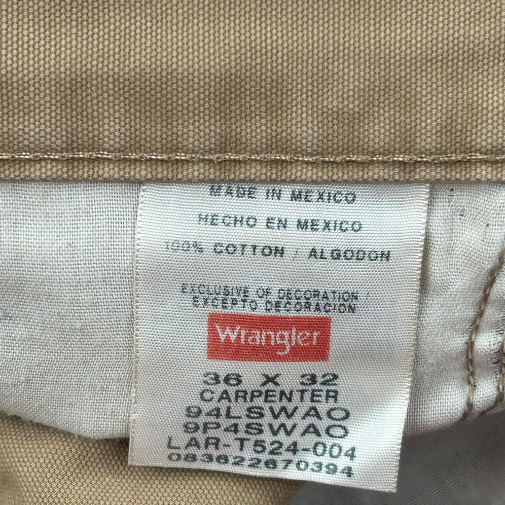 Wrangler Carpenter Trousers - 36W 32L Brown Cotton - Image 6