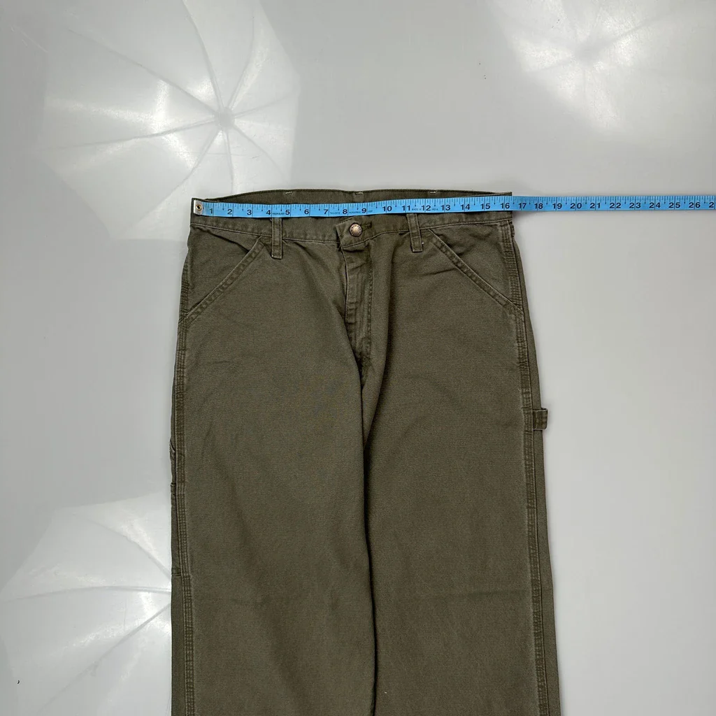 Wrangler Carpenter Trousers - 32W 32L Green Cotton - Image 3