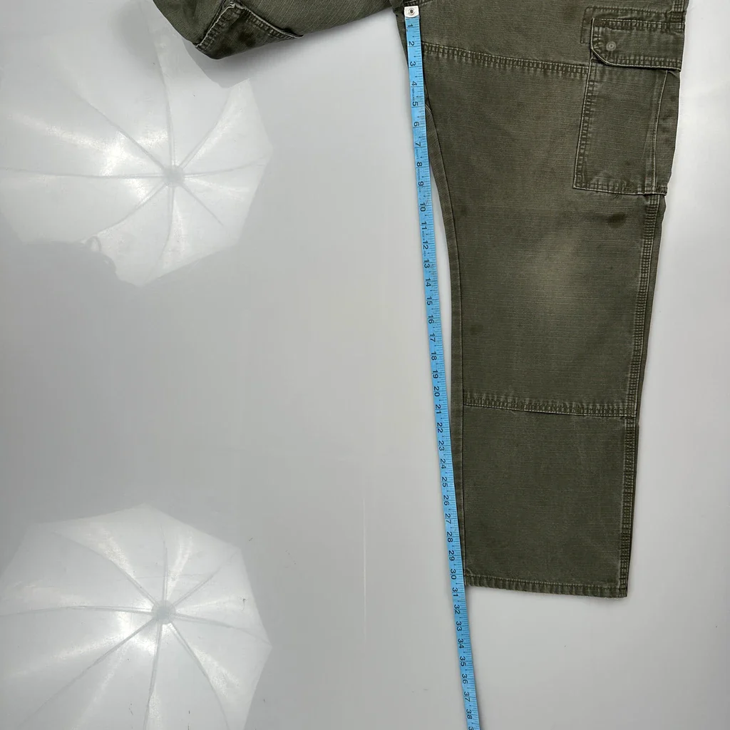 Wrangler Double Knee Carpenter Trousers - 34W 31L Green Cotton - Image 5