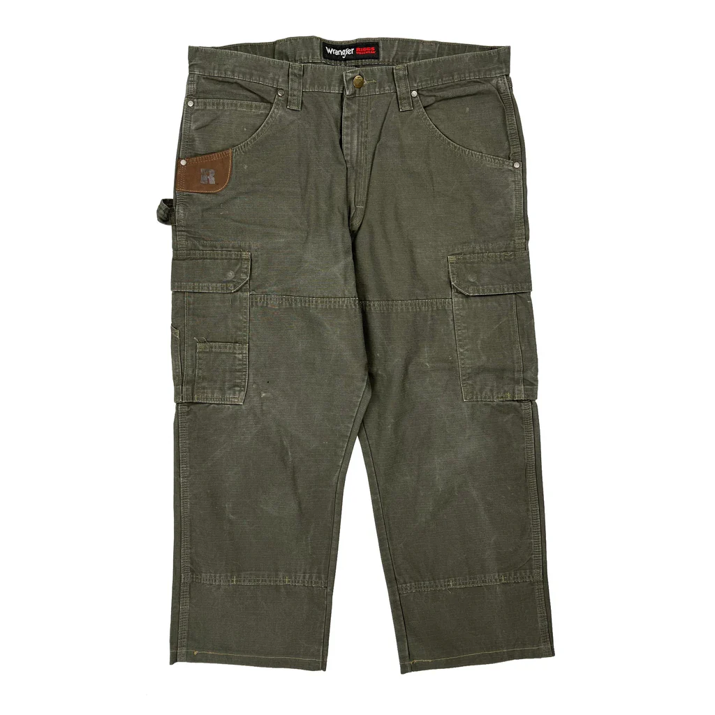Wrangler Carpenter Trousers - 36W 29L Green Cotton - Image 2