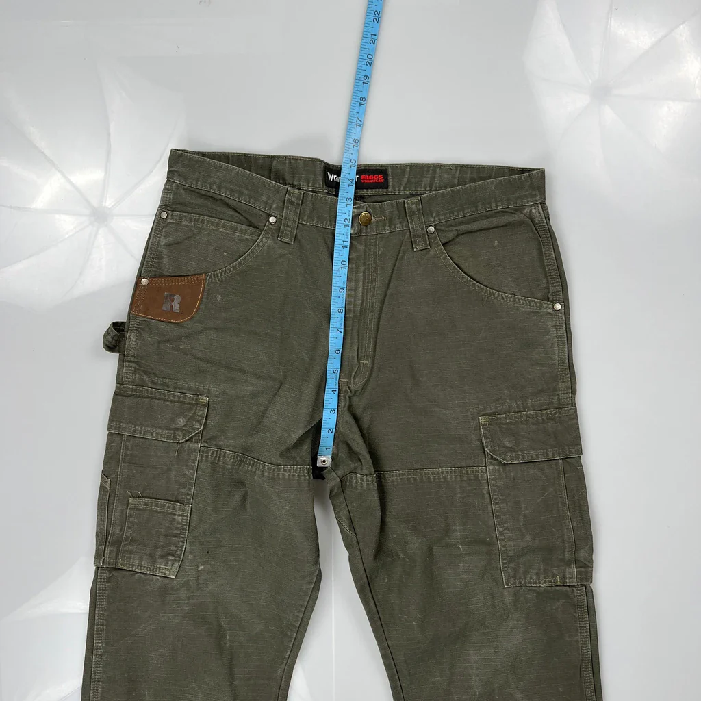 Wrangler Carpenter Trousers - 36W 29L Green Cotton - Image 4