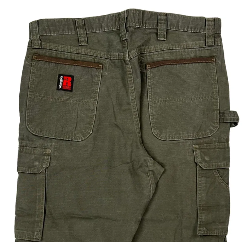 Wrangler Carpenter Trousers - 36W 29L Green Cotton - Image 8