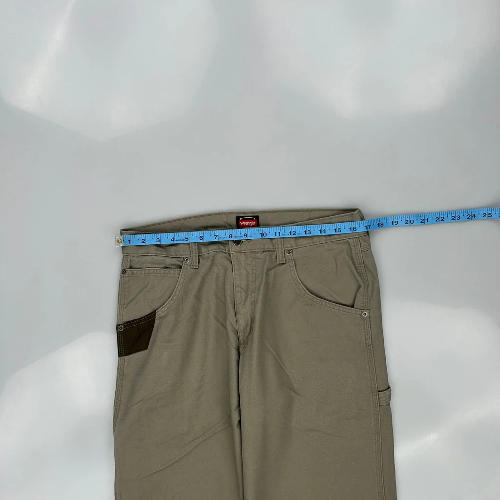 Wrangler Carpenter Trousers - 34W 30L Khaki Cotton - Image 3