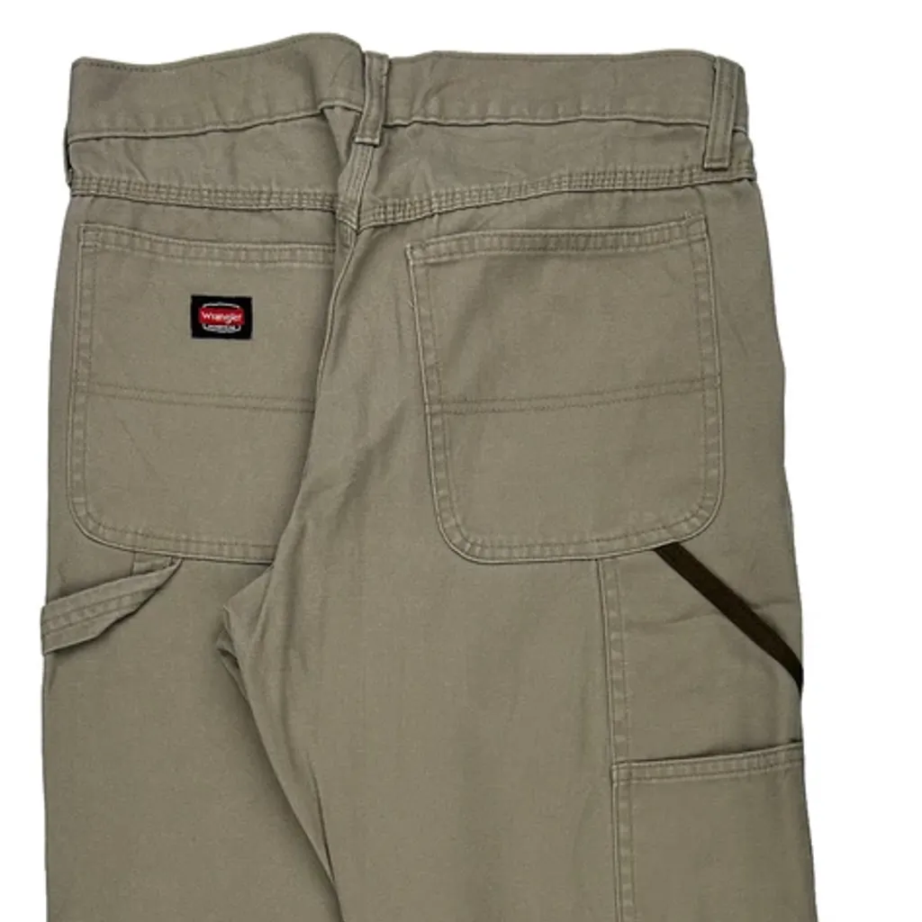 Wrangler Carpenter Trousers - 34W 30L Khaki Cotton - Image 8