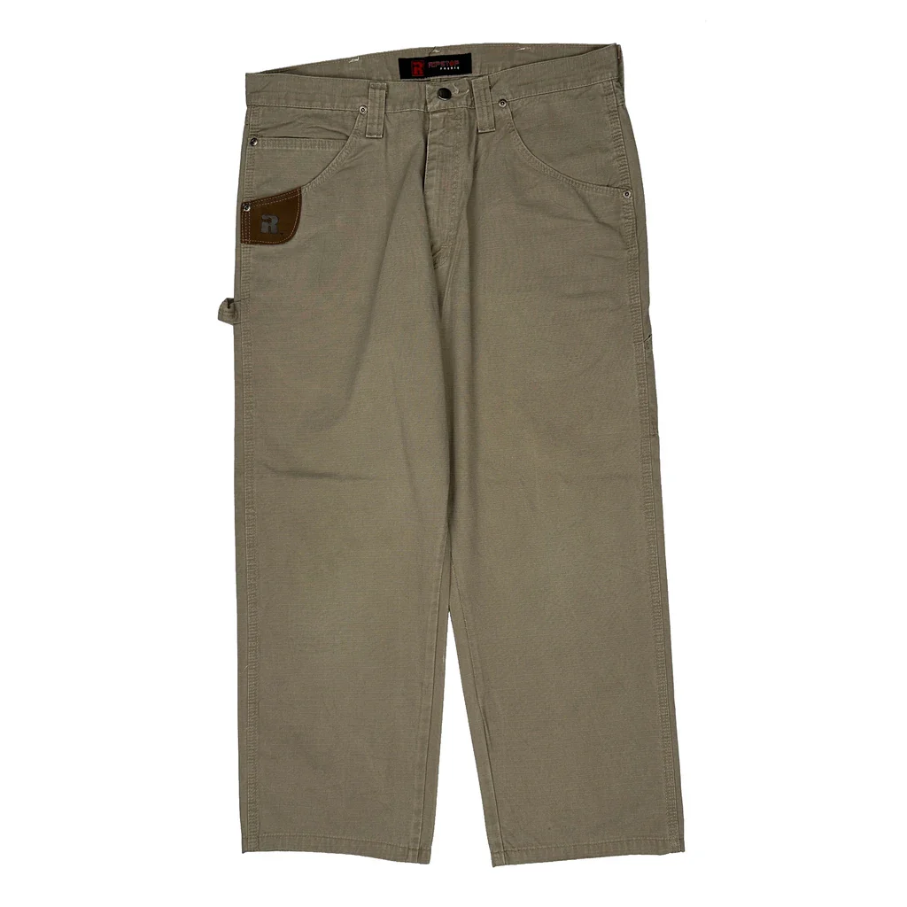 Wrangler Carpenter Trousers - 34W 28L Khaki Cotton - Image 2