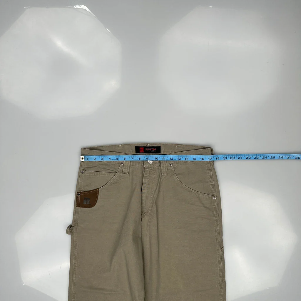 Wrangler Carpenter Trousers - 34W 28L Khaki Cotton - Image 3