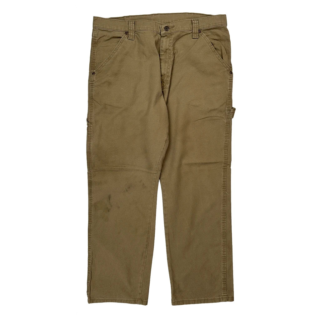 Wrangler Carpenter Trousers - 35W 30L Khaki Cotton - Image 2
