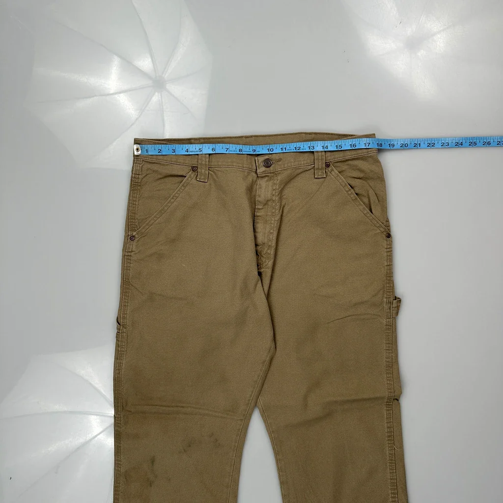 Wrangler Carpenter Trousers - 35W 30L Khaki Cotton - Image 3