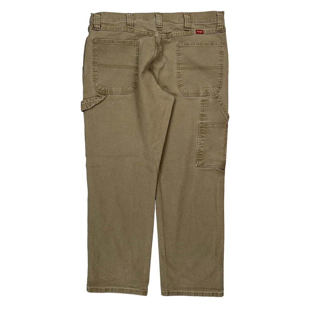 Wrangler Carpenter Trousers - 36W 29L Khaki Cotton