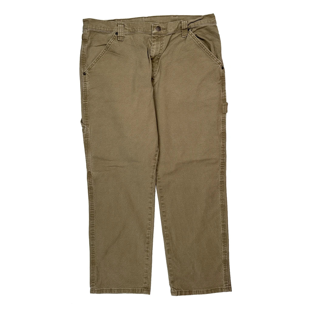 Wrangler Carpenter Trousers - 36W 29L Khaki Cotton - Image 2