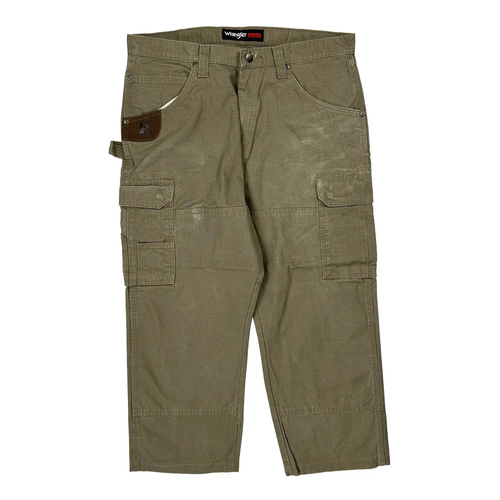 Wrangler Carpenter Trousers - 36W 30L Khaki Cotton - Image 2