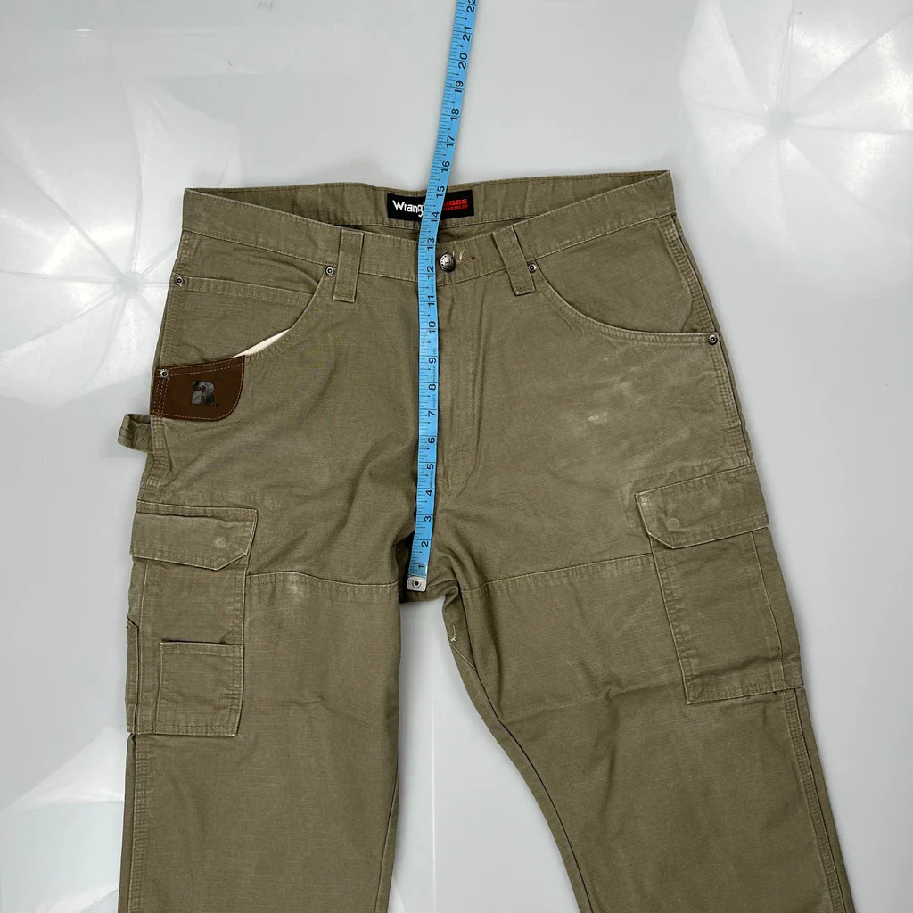 Wrangler Carpenter Trousers - 36W 30L Khaki Cotton - Image 4