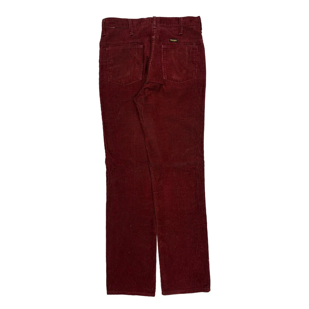 Wrangler Cord Trousers - 32″ Waist Burgundy Corduroy