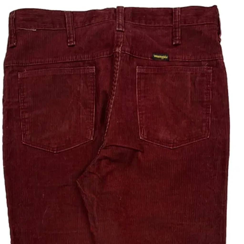 Wrangler Cord Trousers - 32″ Waist Burgundy Corduroy - Image 6