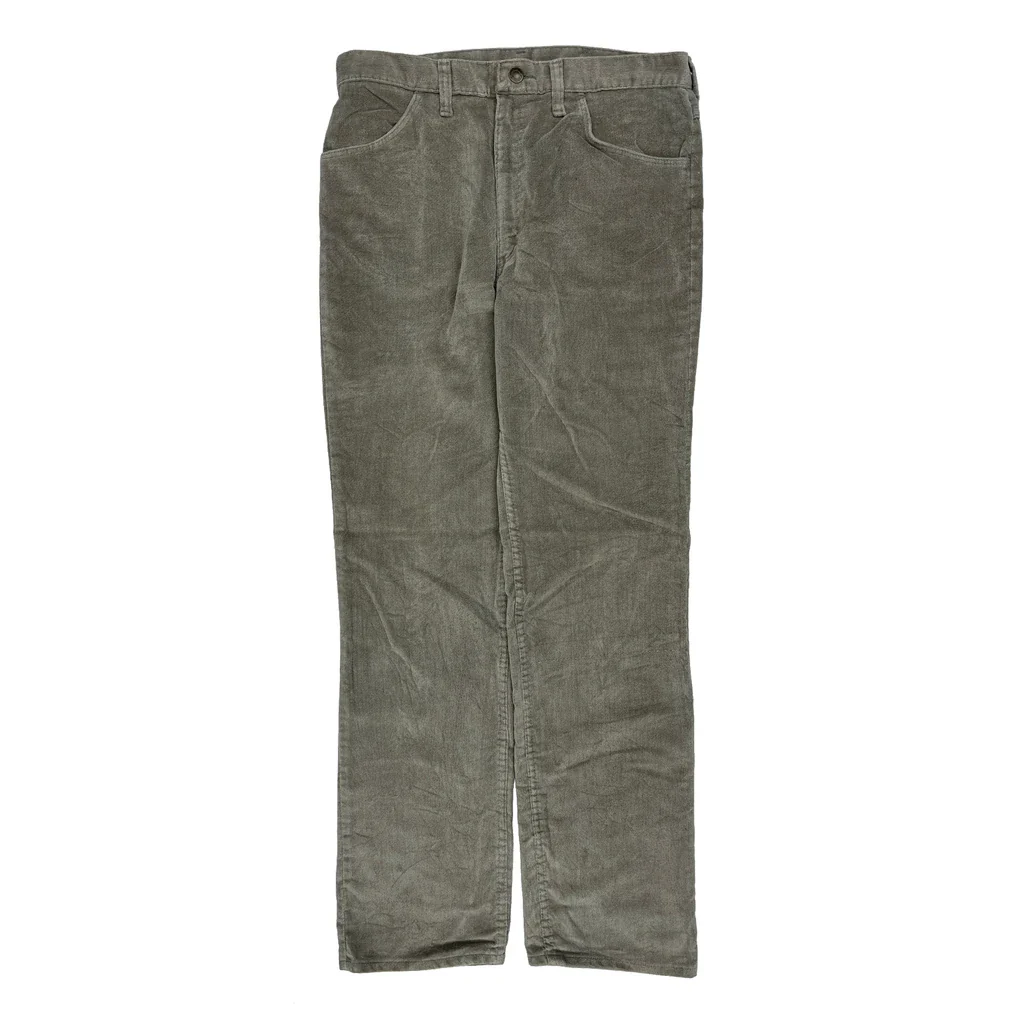 Wrangler Cord Trousers - 33″ Waist Grey Cotton - Image 2