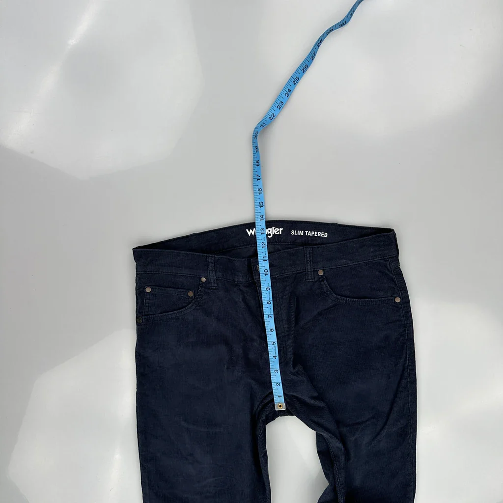 Wrangler Slim Cord Trousers - 38″ Waist Navy Cotton Blend - Image 4