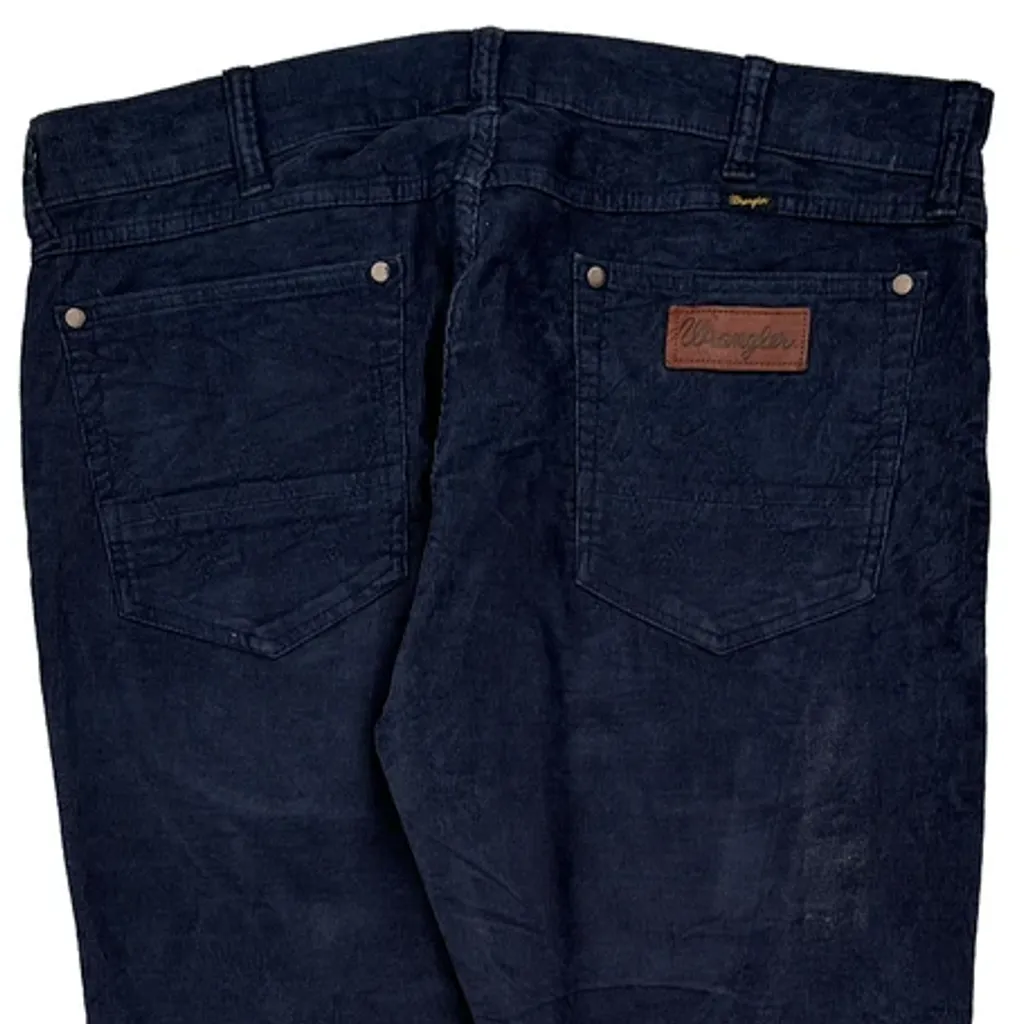 Wrangler Slim Cord Trousers - 38″ Waist Navy Cotton Blend - Image 9