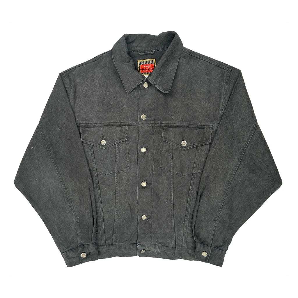 Wrangler Denim Jacket - Large Black Cotton