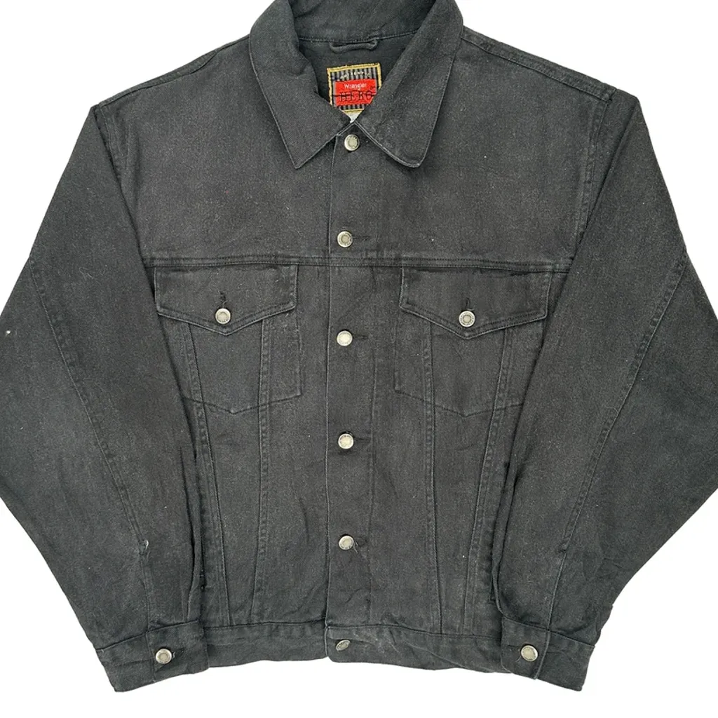Wrangler Denim Jacket - Large Black Cotton - Image 4