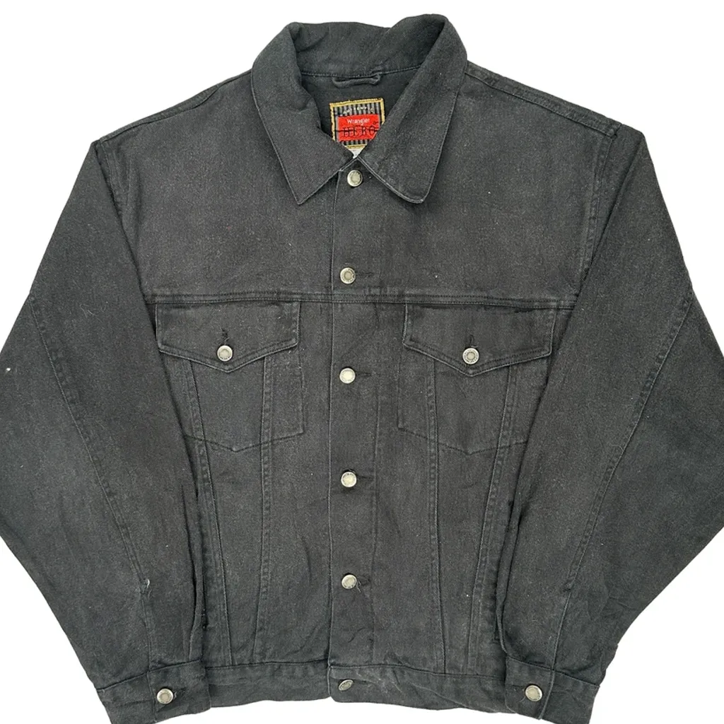 Wrangler Denim Jacket - Large Black Cotton - Image 5