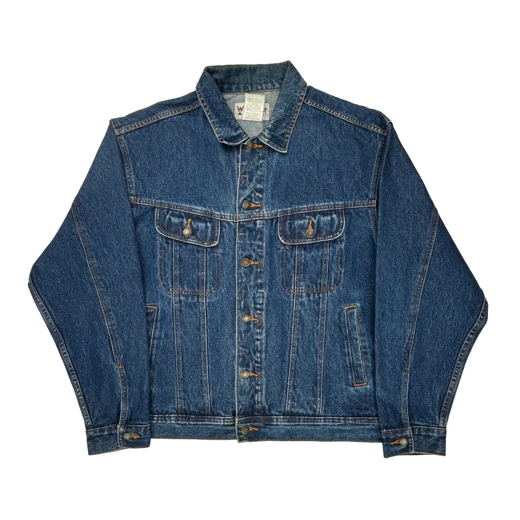 Wrangler Denim Jacket - Large Blue Cotton