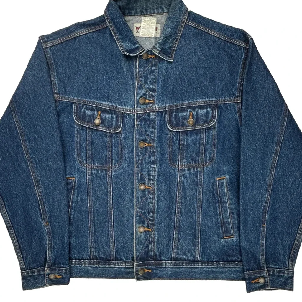 Wrangler Denim Jacket - Large Blue Cotton - Image 5