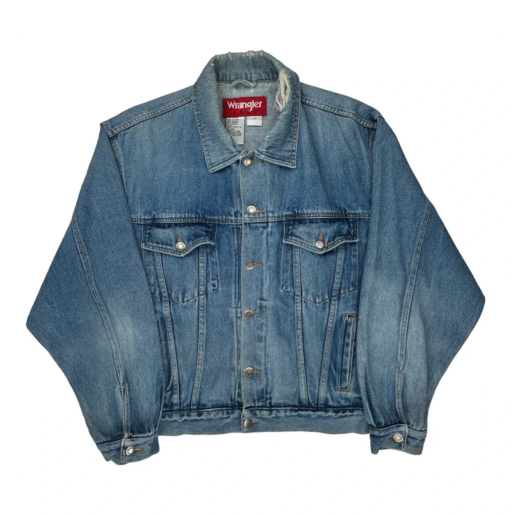 Wrangler Denim Jacket - Large Blue Cotton